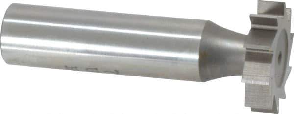 Made in USA - 7/8" Diam x 7/32" Face Width, High Speed Steel, 10 Teeth, Shank Connection Woodruff Keyseat Cutter - Uncoated, 2-7/32" OAL x 1/2" Shank, Straight Teeth, ANSI 707, Old Standard 12 - Industrial Tool & Supply