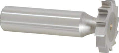 Made in USA - 1" Diam x 3/16" Face Width, High Speed Steel, 12 Teeth, Shank Connection Woodruff Keyseat Cutter - Uncoated, 2-3/16" OAL x 1/2" Shank, Straight Teeth, ANSI 608, Old Standard 13 - Industrial Tool & Supply