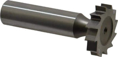 Made in USA - 1" Diam x 7/32" Face Width, High Speed Steel, 12 Teeth, Shank Connection Woodruff Keyseat Cutter - Uncoated, 2-7/32" OAL x 1/2" Shank, Straight Teeth, ANSI 708, Old Standard 14 - Industrial Tool & Supply