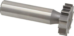 Made in USA - 1" Diam x 1/4" Face Width, High Speed Steel, 12 Teeth, Shank Connection Woodruff Keyseat Cutter - Uncoated, 2-1/4" OAL x 1/2" Shank, Straight Teeth, ANSI 808, Old Standard 15 - Industrial Tool & Supply