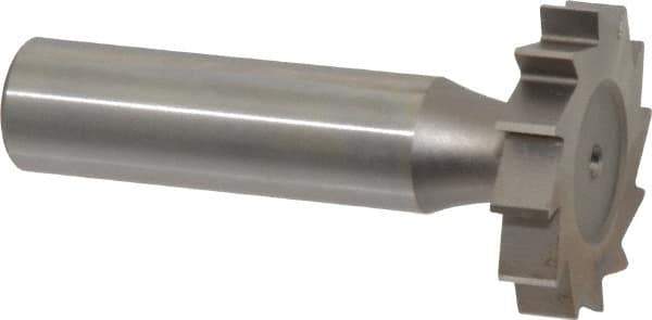 Made in USA - 1-1/8" Diam x 7/32" Face Width, High Speed Steel, 12 Teeth, Shank Connection Woodruff Keyseat Cutter - Uncoated, 2-7/32" OAL x 1/2" Shank, Straight Teeth, ANSI 709, Old Standard 17 - Industrial Tool & Supply