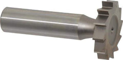 Made in USA - 1-1/8" Diam x 7/32" Face Width, High Speed Steel, 12 Teeth, Shank Connection Woodruff Keyseat Cutter - Uncoated, 2-7/32" OAL x 1/2" Shank, Straight Teeth, ANSI 709, Old Standard 17 - Industrial Tool & Supply