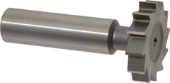 Made in USA - 1-1/8" Diam x 1/4" Face Width, High Speed Steel, 12 Teeth, Shank Connection Woodruff Keyseat Cutter - Uncoated, 2-1/4" OAL x 1/2" Shank, Straight Teeth, ANSI 809, Old Standard 18 - Industrial Tool & Supply