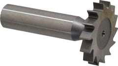 Made in USA - 1-1/4" Diam x 7/32" Face Width, High Speed Steel, 14 Teeth, Shank Connection Woodruff Keyseat Cutter - Uncoated, 2-7/32" OAL x 1/2" Shank, Straight Teeth, ANSI 710, Old Standard 20 - Industrial Tool & Supply