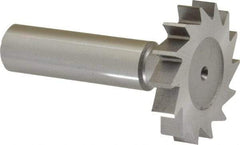 Made in USA - 1-3/8" Diam x 1/4" Face Width, High Speed Steel, 14 Teeth, Shank Connection Woodruff Keyseat Cutter - Uncoated, 2-1/4" OAL x 1/2" Shank, Straight Teeth, ANSI 811, Old Standard 22 - Industrial Tool & Supply