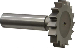 Made in USA - 1-1/2" Diam x 1/4" Face Width, High Speed Steel, 16 Teeth, Shank Connection Woodruff Keyseat Cutter - Uncoated, 2-1/4" OAL x 1/2" Shank, Straight Teeth, ANSI 812, Old Standard 24 - Industrial Tool & Supply