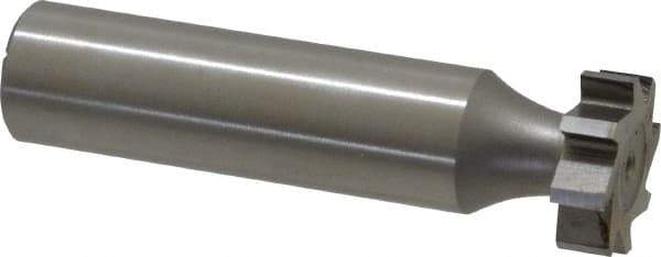 Made in USA - 5/8" Diam x 3/16" Face Width, High Speed Steel, 8 Teeth, Shank Connection Woodruff Keyseat Cutter - Uncoated, 2-3/16" OAL x 1/2" Shank, Straight Teeth, ANSI 605, Old Standard 61 - Industrial Tool & Supply