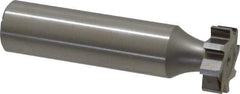 Made in USA - 5/8" Diam x 3/16" Face Width, High Speed Steel, 8 Teeth, Shank Connection Woodruff Keyseat Cutter - Uncoated, 2-3/16" OAL x 1/2" Shank, Straight Teeth, ANSI 605, Old Standard 61 - Industrial Tool & Supply