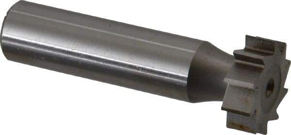 Made in USA - 3/4" Diam x 1/4" Face Width, High Speed Steel, 10 Teeth, Shank Connection Woodruff Keyseat Cutter - Uncoated, 2-1/4" OAL x 1/2" Shank, Straight Teeth, ANSI 806, Old Standard 91 - Industrial Tool & Supply