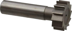 Made in USA - 1" Diam x 3/8" Face Width, High Speed Steel, 12 Teeth, Shank Connection Woodruff Keyseat Cutter - Uncoated, 2-3/8" OAL x 1/2" Shank, Straight Teeth, ANSI 1208, Old Standard 152 - Industrial Tool & Supply