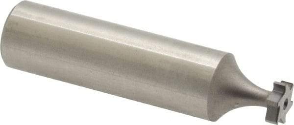 Made in USA - 5/16" Diam x 3/32" Face Width, High Speed Steel, 6 Teeth, Shank Connection Woodruff Keyseat Cutter - Uncoated, 2-3/32" OAL x 1/2" Shank, Straight Teeth, ANSI 302-1/2, Old Standard 207 - Industrial Tool & Supply