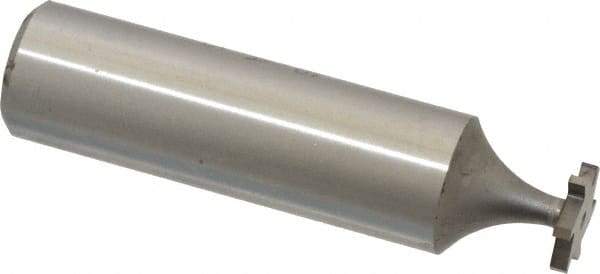 Made in USA - 3/8" Diam x 1/16" Face Width, High Speed Steel, 6 Teeth, Shank Connection Woodruff Keyseat Cutter - Uncoated, 2-1/16" OAL x 1/2" Shank, Straight Teeth, ANSI 203, Old Standard 211 - Industrial Tool & Supply