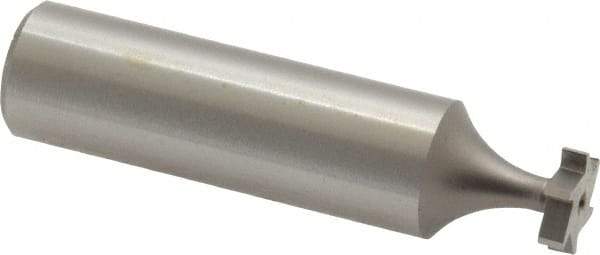 Made in USA - 3/8" Diam x 3/32" Face Width, High Speed Steel, 6 Teeth, Shank Connection Woodruff Keyseat Cutter - Uncoated, 2-3/32" OAL x 1/2" Shank, Straight Teeth, ANSI 303, Old Standard 212 - Industrial Tool & Supply
