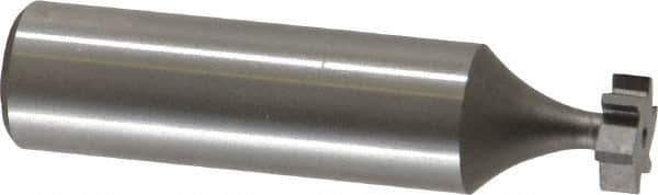 Made in USA - 3/8" Diam x 1/8" Face Width, High Speed Steel, 6 Teeth, Shank Connection Woodruff Keyseat Cutter - Uncoated, 2-1/8" OAL x 1/2" Shank, Straight Teeth, ANSI 403, Old Standard 213 - Industrial Tool & Supply