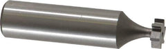 Made in USA - 3/8" Diam x 1/8" Face Width, High Speed Steel, 6 Teeth, Shank Connection Woodruff Keyseat Cutter - Uncoated, 2-1/8" OAL x 1/2" Shank, Straight Teeth, ANSI 403, Old Standard 213 - Industrial Tool & Supply