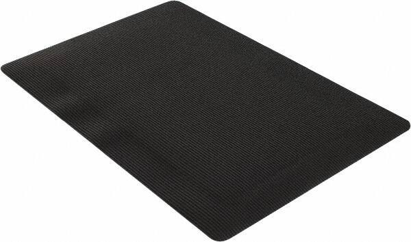 Wearwell - 3' Long x 2' Wide, Dry Environment, Anti-Fatigue Matting - Black, Vinyl with Vinyl Sponge Base, Beveled on 4 Sides - Industrial Tool & Supply