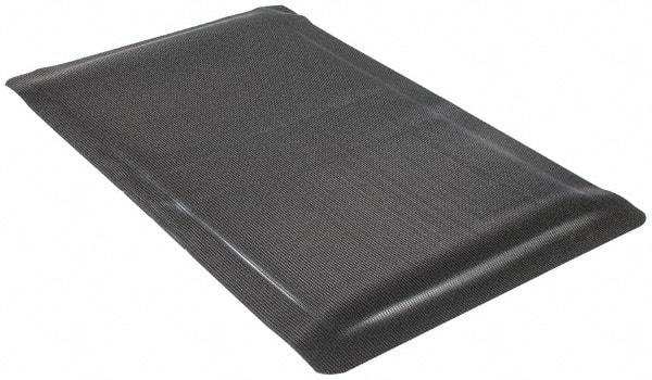 Wearwell - 5' Long x 3' Wide, Dry Environment, Anti-Fatigue Matting - Black, Vinyl with Vinyl Sponge Base, Beveled on 4 Sides - Industrial Tool & Supply