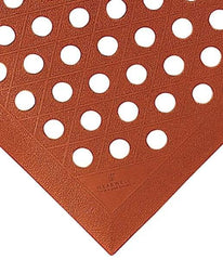 Wearwell - 5' Long, Dry/Wet Environment, Anti-Fatigue Matting - Terra Cotta, Nitrile Blend with Nitrile Rubber Base, Beveled on 4 Sides - Industrial Tool & Supply