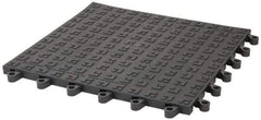 Wearwell - 18" Long x 18" Wide x 7/8" Thick, Anti-Fatigue Modular Matting Soft Open Grid - 4 Interlocking Sides, Charcoal, For Dry Areas, Series 566 - Industrial Tool & Supply