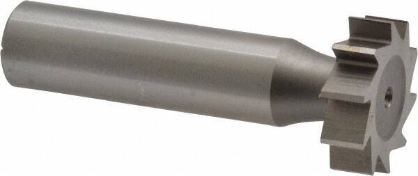 Made in USA - 7/8" Diam x 1/4" Face Width, High Speed Steel, 10 Teeth, Shank Connection Woodruff Keyseat Cutter - Uncoated, 2-1/4" OAL x 1/2" Shank, Straight Teeth, ANSI 807, Old Standard A - Industrial Tool & Supply