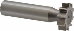 Made in USA - 7/8" Diam x 1/4" Face Width, High Speed Steel, 10 Teeth, Shank Connection Woodruff Keyseat Cutter - Uncoated, 2-1/4" OAL x 1/2" Shank, Straight Teeth, ANSI 807, Old Standard A - Industrial Tool & Supply