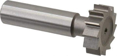 Made in USA - 1" Diam x 5/16" Face Width, High Speed Steel, 12 Teeth, Shank Connection Woodruff Keyseat Cutter - Uncoated, 2-5/16" OAL x 1/2" Shank, Straight Teeth, ANSI 1008, Old Standard B - Industrial Tool & Supply