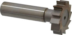 Made in USA - 1-1/8" Diam x 5/16" Face Width, High Speed Steel, 12 Teeth, Shank Connection Woodruff Keyseat Cutter - Uncoated, 2-5/16" OAL x 1/2" Shank, Straight Teeth, ANSI 1009, Old Standard C - Industrial Tool & Supply