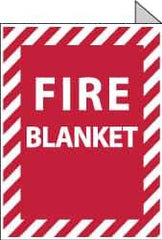 NMC - Fire Blanket, Aluminum Fire Sign - 9" Wide x 12" High - Industrial Tool & Supply