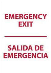 NMC - Emergency Exit, Plastic Exit Sign - 14" Wide x 20" High, English/Spanish - Industrial Tool & Supply