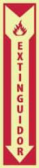 NMC - Extinguidor, Plastic Fire Sign - 4" Wide x 18" High, Spanish, Glow-in-the-Dark - Industrial Tool & Supply