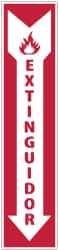 NMC - Extinguidor, Plastic Fire Sign - 4" Wide x 18" High, Spanish - Industrial Tool & Supply