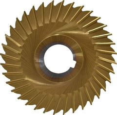 Made in USA - 4" Blade Diam x 3/32" Blade Thickness, 1" Hole, 36 Teeth, Cobalt Side Chip Saw - Straight Tooth, Arbor Connection, Right Hand Cut, TiN, with Keyway - Industrial Tool & Supply