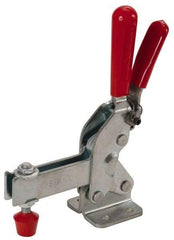 De-Sta-Co - 1,000 Lb Holding Capacity, Vertical Handle, Manual Hold Down Toggle Clamp - 64° Handle Movement, 76° Bar Opening, U-Bar, Flanged Base, Electro-Plated Zinc, Carbon Steel - Industrial Tool & Supply