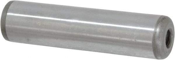 Jergens - 3/4" Diam x 3" Pin Length Alloy Steel Pull Out Dowel Pin - C 47-58 & C 60-64 (Surface) Hardness, 1 Beveled & 1 Threaded End - Industrial Tool & Supply