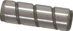 Jergens - 1/4" Diam x 3/4" Pin Length Alloy Steel Grooved Dowel Pin - C 47-58 & C 60-64 (Surface) Hardness, 1 Beveled & 1 Threaded End - Industrial Tool & Supply