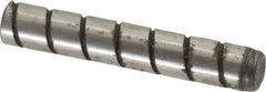 Jergens - 1/4" Diam x 1-1/2" Pin Length Alloy Steel Grooved Dowel Pin - C 47-58 & C 60-64 (Surface) Hardness, 1 Beveled & 1 Threaded End - Industrial Tool & Supply