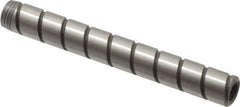 Jergens - 1/4" Diam x 2" Pin Length Alloy Steel Grooved Dowel Pin - C 47-58 & C 60-64 (Surface) Hardness, 1 Beveled & 1 Threaded End - Industrial Tool & Supply