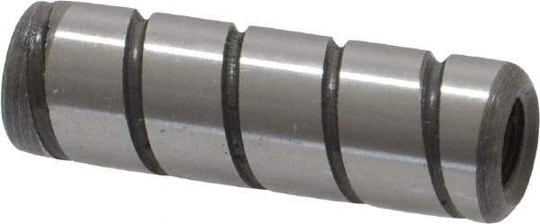 Jergens - 5/16" Diam x 1" Pin Length Alloy Steel Grooved Dowel Pin - C 47-58 & C 60-64 (Surface) Hardness, 1 Beveled & 1 Threaded End - Industrial Tool & Supply