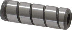 Jergens - 5/16" Diam x 1" Pin Length Alloy Steel Grooved Dowel Pin - C 47-58 & C 60-64 (Surface) Hardness, 1 Beveled & 1 Threaded End - Industrial Tool & Supply