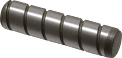Jergens - 5/16" Diam x 1-1/4" Pin Length Alloy Steel Grooved Dowel Pin - C 47-58 & C 60-64 (Surface) Hardness, 1 Beveled & 1 Threaded End - Industrial Tool & Supply
