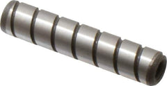 Jergens - 5/16" Diam x 1-1/2" Pin Length Alloy Steel Grooved Dowel Pin - C 47-58 & C 60-64 (Surface) Hardness, 1 Beveled & 1 Threaded End - Industrial Tool & Supply