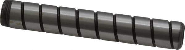 Jergens - 5/16" Diam x 2" Pin Length Alloy Steel Grooved Dowel Pin - C 47-58 & C 60-64 (Surface) Hardness, 1 Beveled & 1 Threaded End - Industrial Tool & Supply