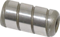 Jergens - 3/8" Diam x 3/4" Pin Length Alloy Steel Grooved Dowel Pin - C 47-58 & C 60-64 (Surface) Hardness, 1 Beveled & 1 Threaded End - Industrial Tool & Supply