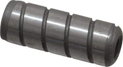 Jergens - 3/8" Diam x 1" Pin Length Alloy Steel Grooved Dowel Pin - C 47-58 & C 60-64 (Surface) Hardness, 1 Beveled & 1 Threaded End - Industrial Tool & Supply