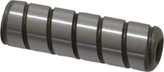 Jergens - 3/8" Diam x 1-1/4" Pin Length Alloy Steel Grooved Dowel Pin - C 47-58 & C 60-64 (Surface) Hardness, 1 Beveled & 1 Threaded End - Industrial Tool & Supply