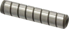 Jergens - 3/8" Diam x 1-3/4" Pin Length Alloy Steel Grooved Dowel Pin - C 47-58 & C 60-64 (Surface) Hardness, 1 Beveled & 1 Threaded End - Industrial Tool & Supply
