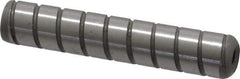 Jergens - 3/8" Diam x 2" Pin Length Alloy Steel Grooved Dowel Pin - C 47-58 & C 60-64 (Surface) Hardness, 1 Beveled & 1 Threaded End - Industrial Tool & Supply