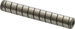 Jergens - 3/8" Diam x 2-1/2" Pin Length Alloy Steel Grooved Dowel Pin - C 47-58 & C 60-64 (Surface) Hardness, 1 Beveled & 1 Threaded End - Industrial Tool & Supply