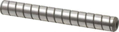 Jergens - 3/8" Diam x 3" Pin Length Alloy Steel Grooved Dowel Pin - C 47-58 & C 60-64 (Surface) Hardness, 1 Beveled & 1 Threaded End - Industrial Tool & Supply