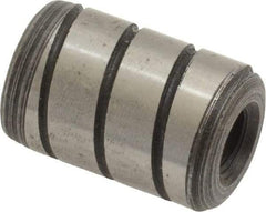 Jergens - 1/2" Diam x 3/4" Pin Length Alloy Steel Grooved Dowel Pin - C 47-58 & C 60-64 (Surface) Hardness, 1 Beveled & 1 Threaded End - Industrial Tool & Supply
